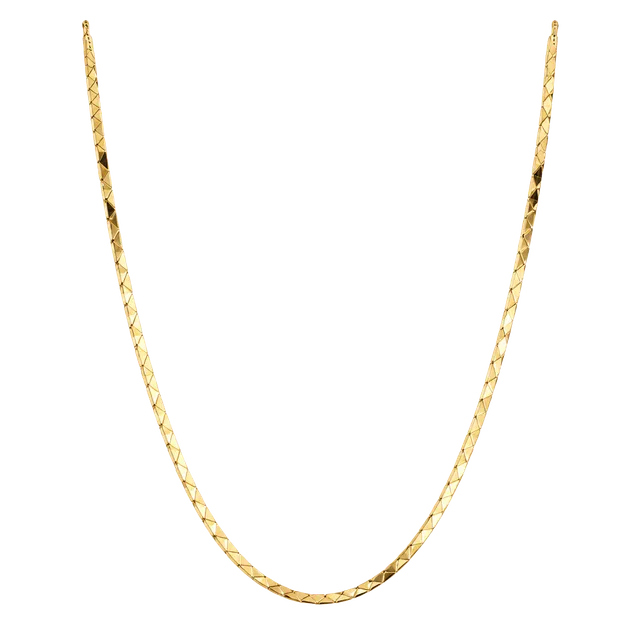 Solid 14k Yellow Gold Vintage Cobra Necklace 16"
