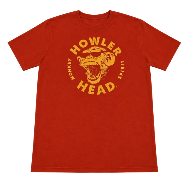 Howler Head Banana Bourbon Whiskey T Shirt Mens L Red Monkey Spirit Graphic Tee