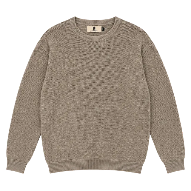 Crewneck Sweater Size XL Beige Textured Knit Pullover