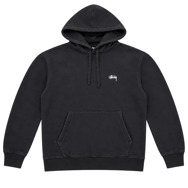 Stussy Basic Logo Hoodie Size L Black Pullover Sweatshirt OF