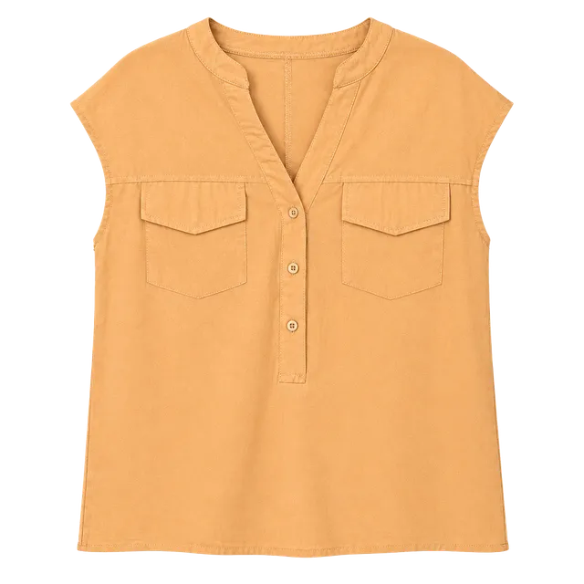 Unbranded Sleeveless Blouse Size XS Peach V-Neck Pocket Top