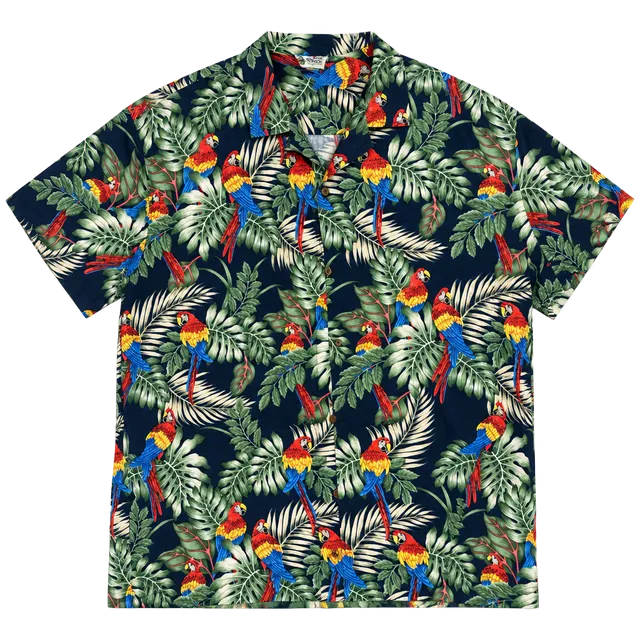 Vintage Aloha Republic Hawaiian Shirt Size 3XL Parrot Print Short Sleeve