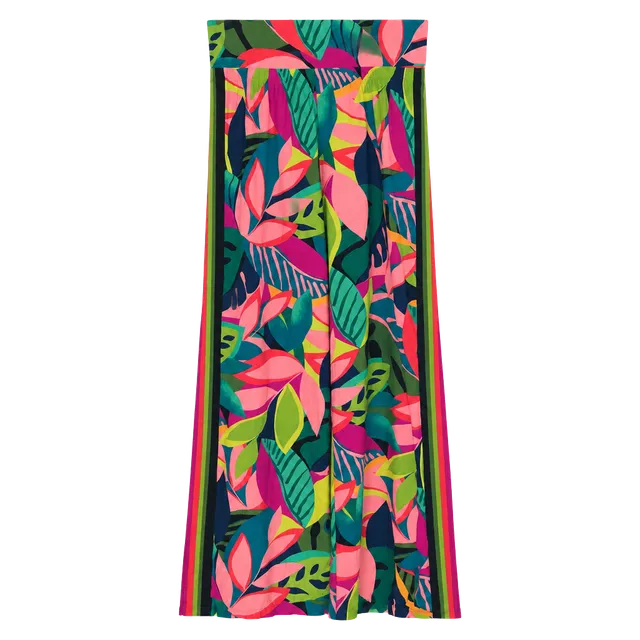 Trina Turk Swim Cover Up Pants Size L Multicolor Tropical Leaf