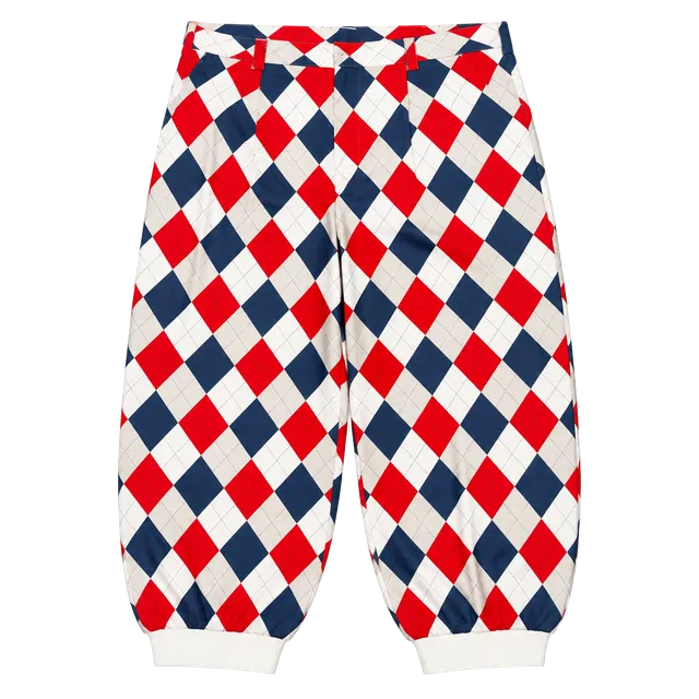 Loudmouth Golf Knickers Mens Size 36 Red White Navy Argyle Stretch Pants