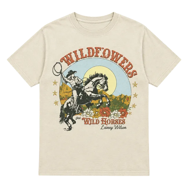 Lainey Wilson Wildflowers Wild Horses T Shirt L Western Cowgirl Country Music