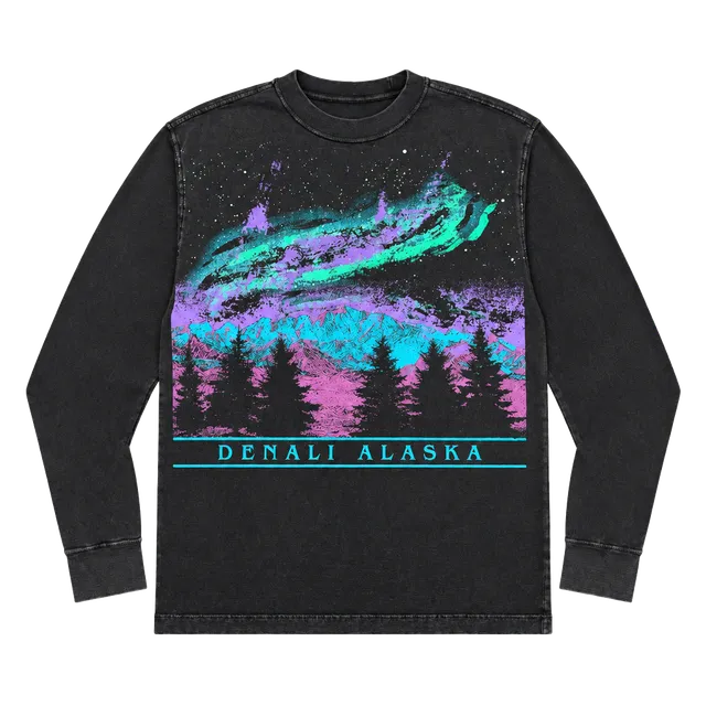 Abercrombie & Fitch Denali Alaska Graphic Long Sleeve Shirt Black