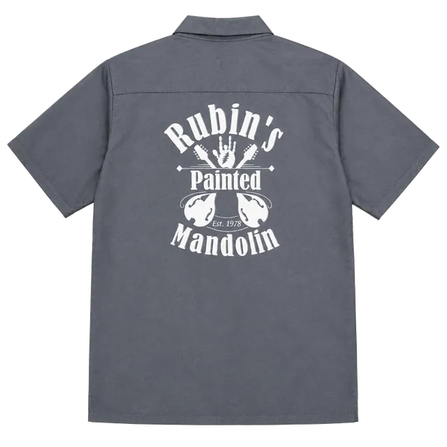 Red Kap Work Shirt Size XXL Charcoal Jerry Garcia Rubin's Painted Mandolin