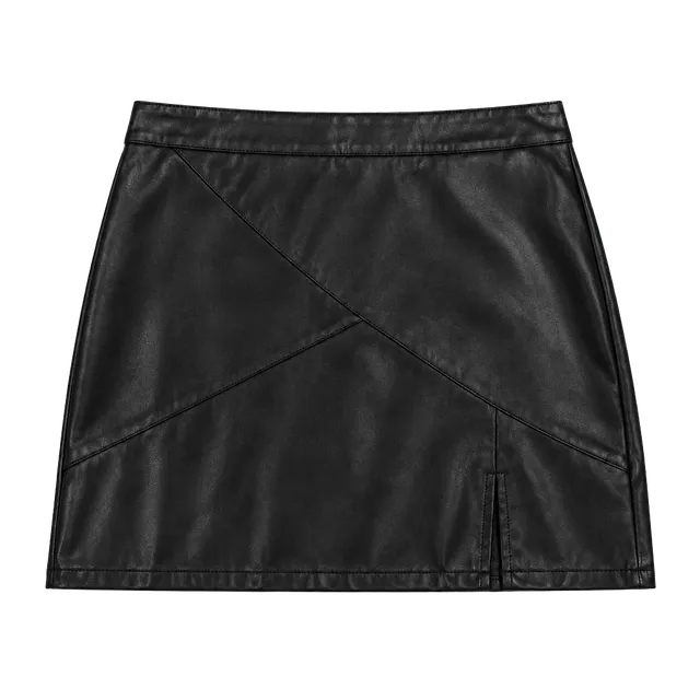 Wetfit Faux Leather Mini Skirt Black