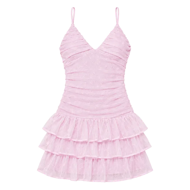 NWT- Party At The Disco Halter Mini Dress Pink