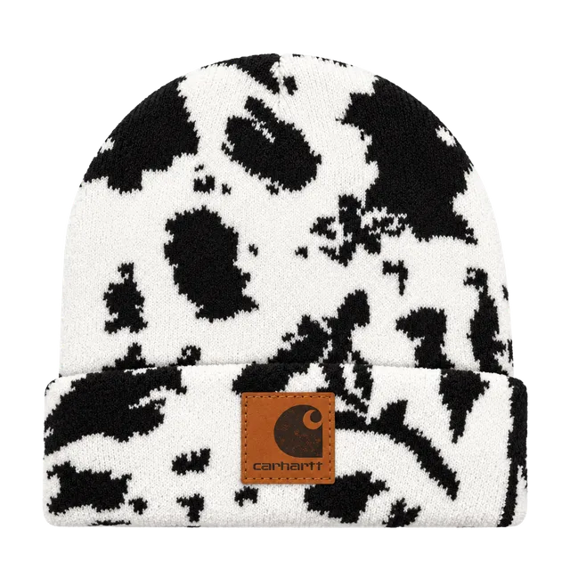 Carhartt Cow Print Beanie Hat Black White New With Tags