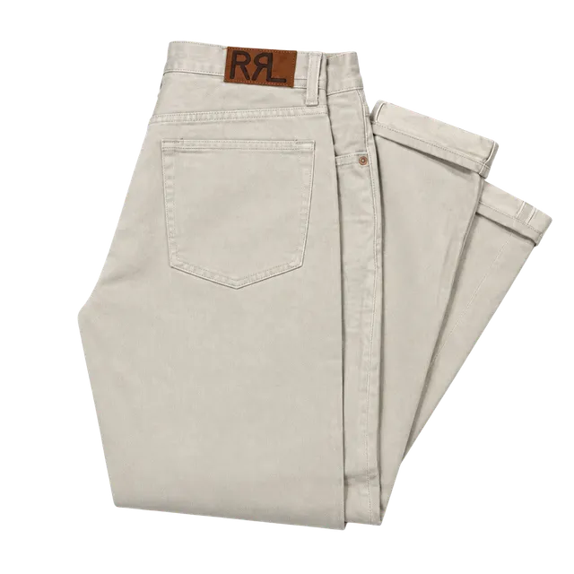 RRL Ralph Lauren Straight Leg  selvedge Jeans 33x32 Off White Cotton Denim
