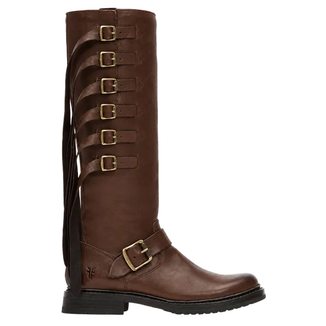 Frye Veronica Strap Tall Chocolate Knee High Boots Cowboy Riding SZ 9.5 l