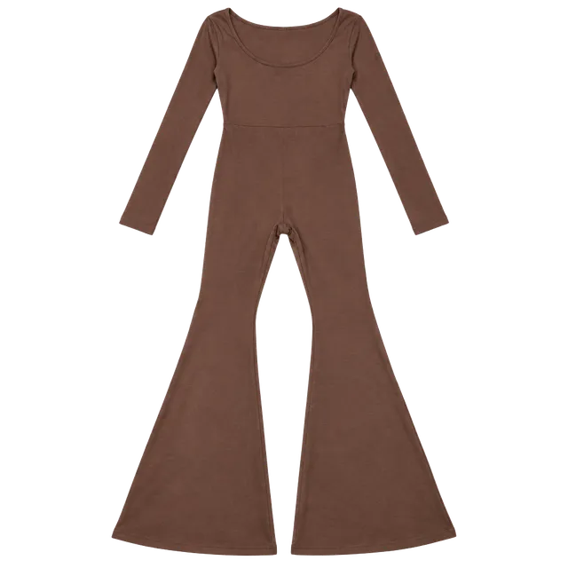 Fashion Nova Come With Me Seamless Flare Jumpsuit Brown