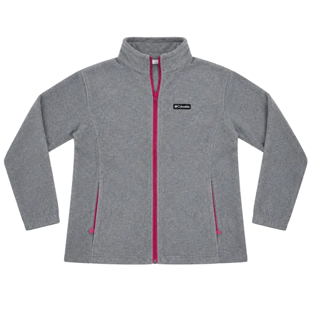 Columbia Full Zip Fleece Jacket Size 3X Gray Pink