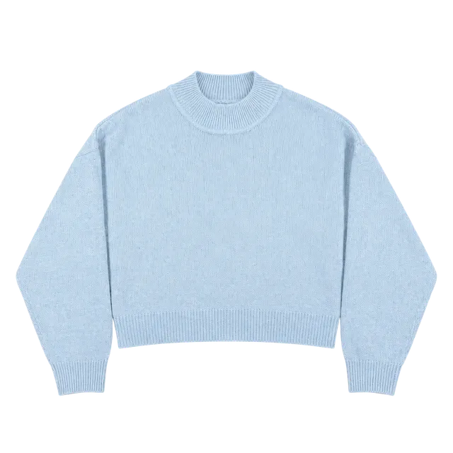 Divided H&M Mock Neck Sweater Size XL Light Blue Knit Long Sleeve