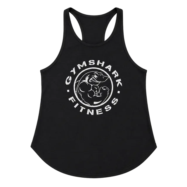 Gymshark Tank Top Size M Black Racerback Fitness Logo