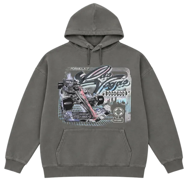 Formula 1 Las Vegas Grand Prix Graphic Hoodie Vintage Grey