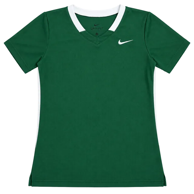 Nike Boys Large Green White Dri-FIT Athletic Performance Shirt Swoosh