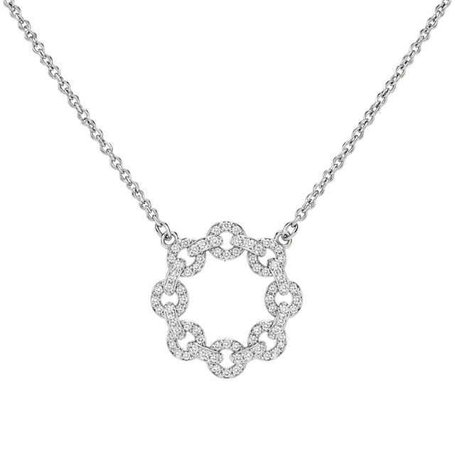 Bomb Party The Infinite Chain Necklace Rose Quartz CZ .925 Sterling 