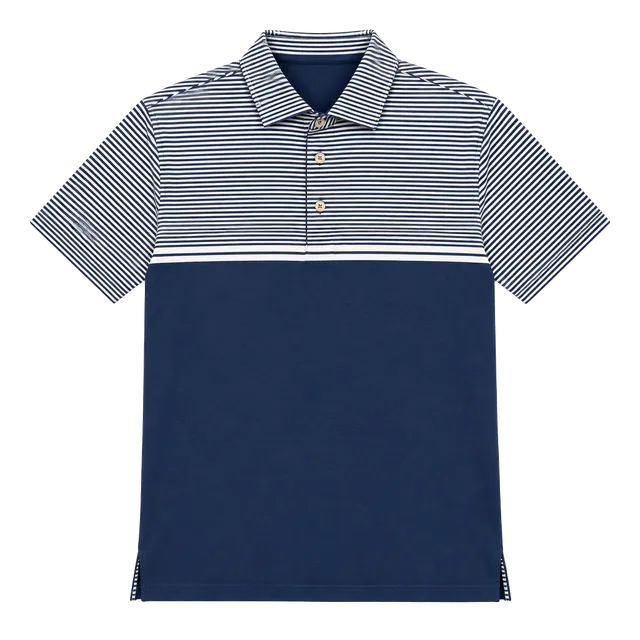 Southern Tide Performance Polo Size M Striped Blue White