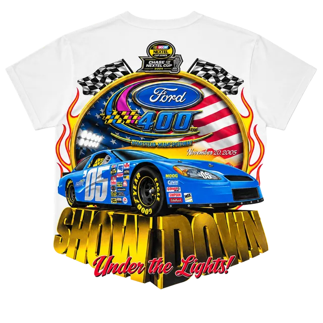 Vintage Nascar Ford 400 Showdown T-Shirt Size XL White New With Tags