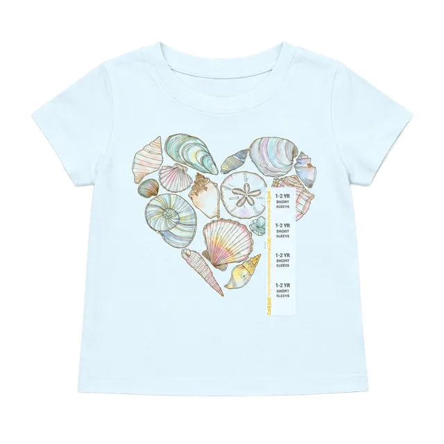 Cat & Jack Seashell Heart Graphic T-Shirt Size 12M White