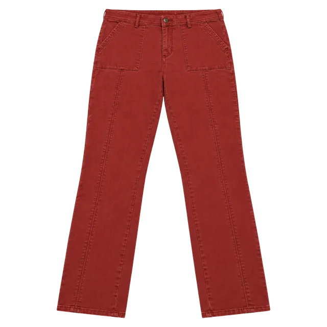 Anthropologie Utility Pants Size 12 Red Straight Leg