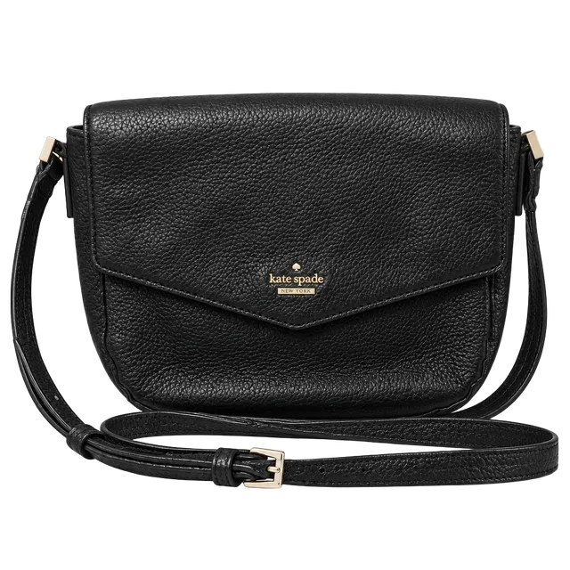 Kate Spade Spencer Court Lavinia Crossbody Bag Black Pebbled Leather