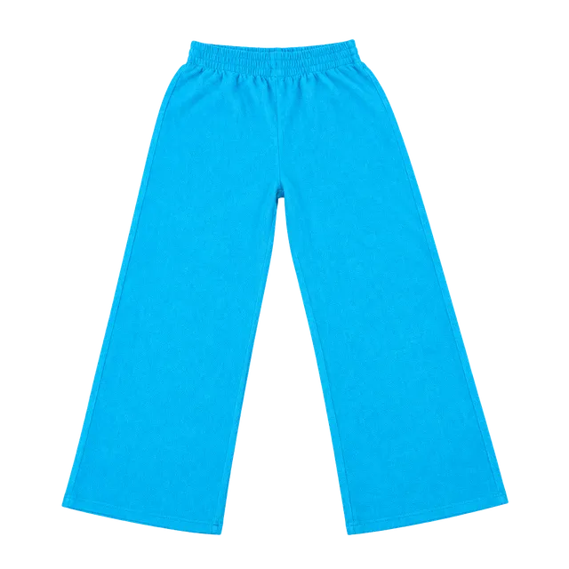 Reformation Towel Terry Talia Pants Size S Blue Deadstock Cotton Blend