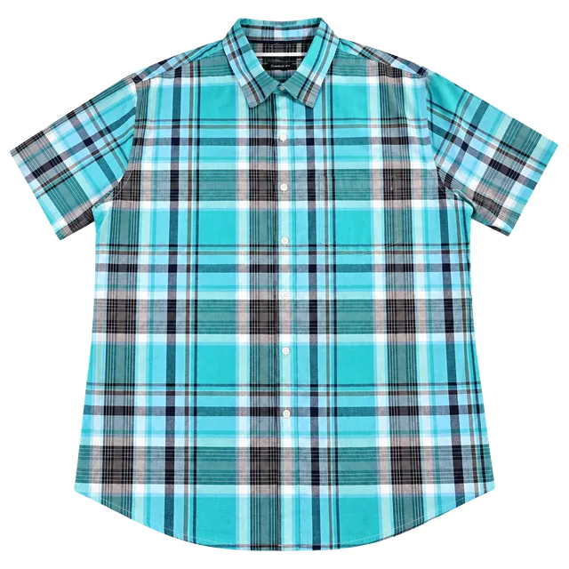 Towncraft Classic Fit Plaid Short Sleeve Button-Down Shirt