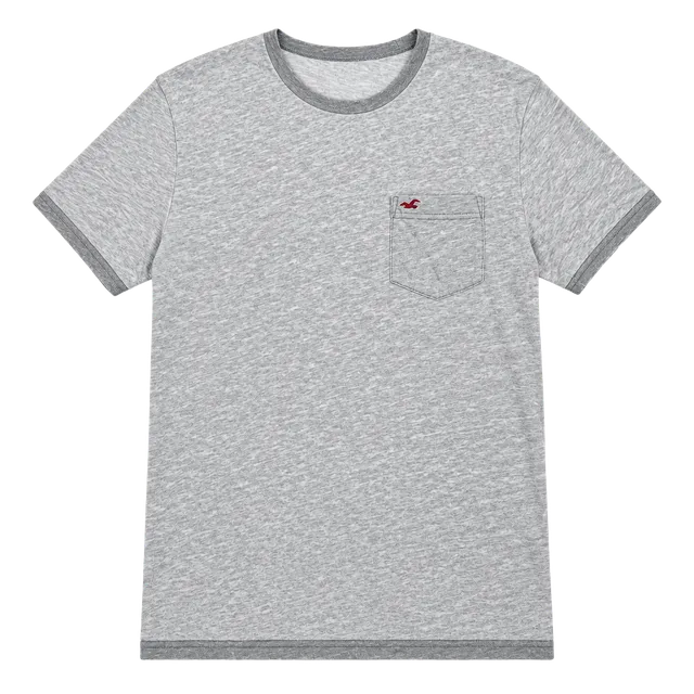 Hollister Pocket T-Shirt Size S Gray Acid Wash Burnout Short Sleeve