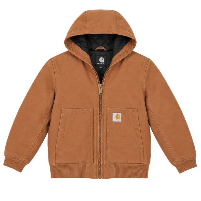 Carhartt Hooded Duck Active Jacket Size XS 6 Brown Kids New With Tags