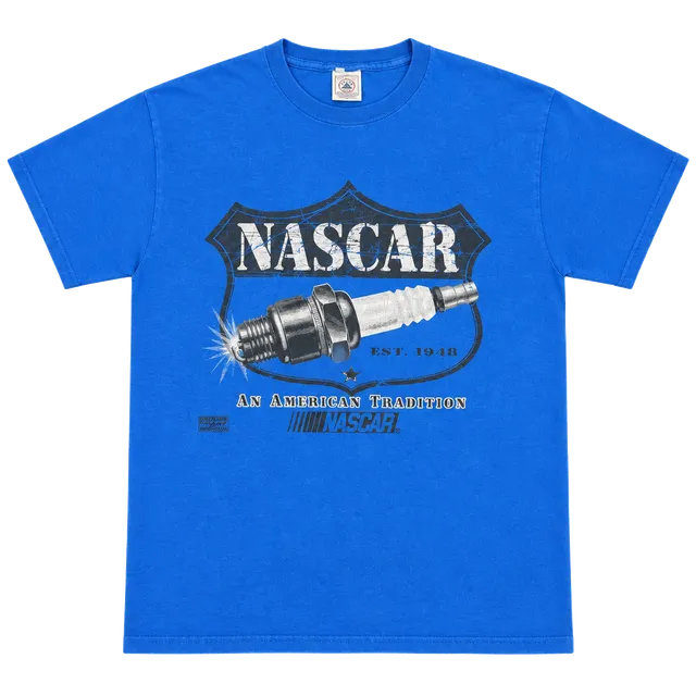 Delta NASCAR Spark Plug T-Shirt Size M Blue An American Tradition
