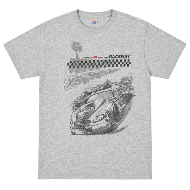 Hanes American National Raceway Graphic T-Shirt Size M Gray