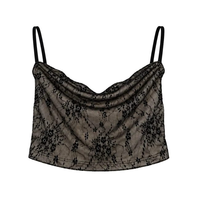 SHEIN ICON Floral Lace Overlay Tube Top