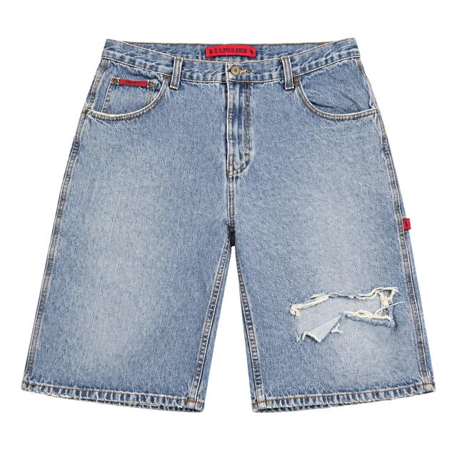 U.S. Polo Assn. Denim Shorts Size 38 Distressed Blue