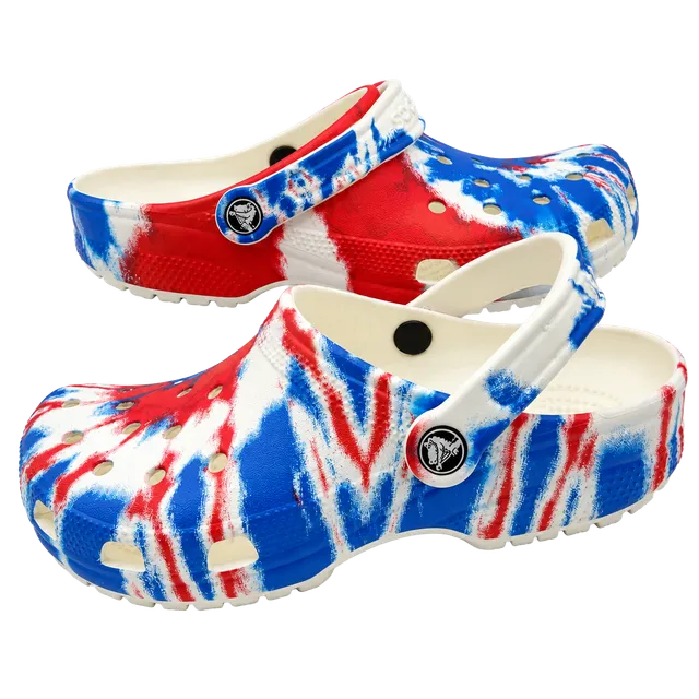 Crocs Classic Tie Dye Clogs Size M6 W8 Red White Blue