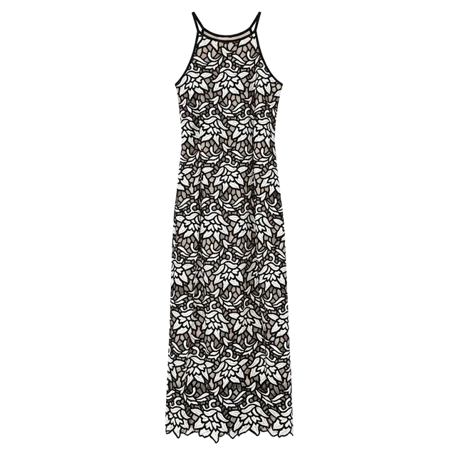 Keepsake True Love Black White Lace Midi Dress