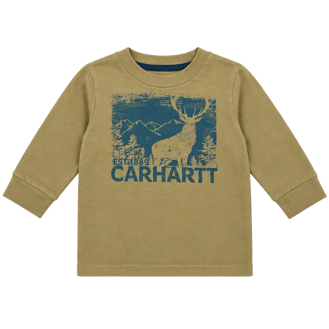 Carhartt Graphic Long Sleeve Deer Tee Size 3M Brown