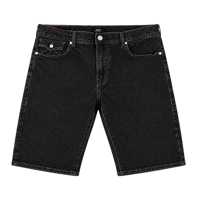 Y2K True Religion Ricky Relaxed Straight Black Denim Shorts Size 36 Buddha Jorts
