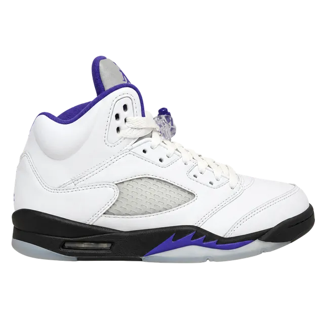 Jordan 5 Retro Grape Size 7 youth/ 8.5 women White Leather Sneakers