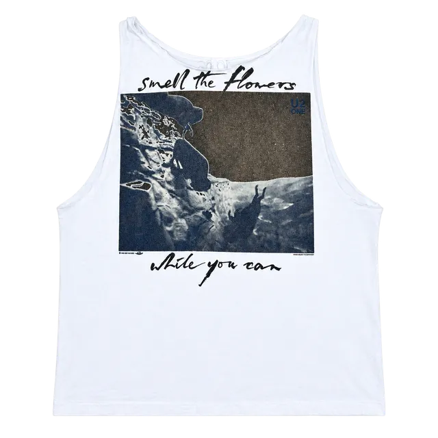 1991 Vintage U2 Smell The Flowers While You Can Chopped T-Shirt Size L
