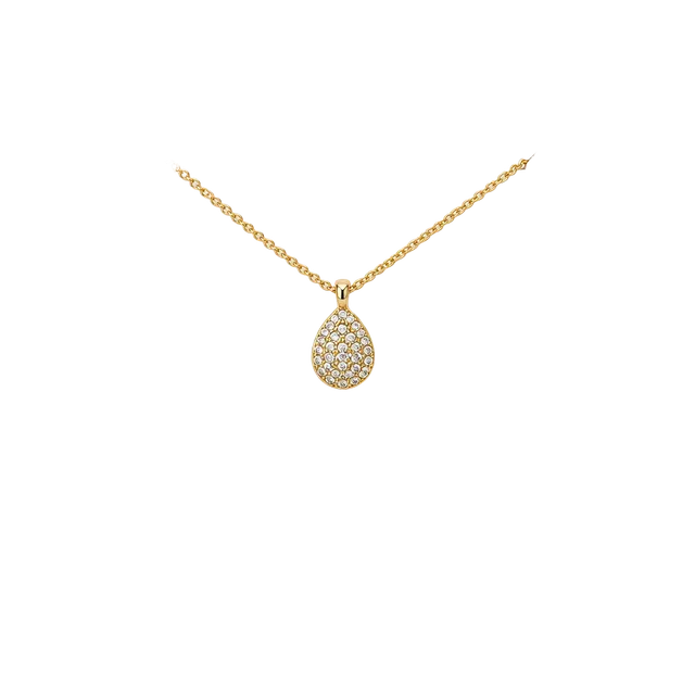 BP Gold Pave Tear Drop Pendant Necklace Enchanted Memory Bringback
