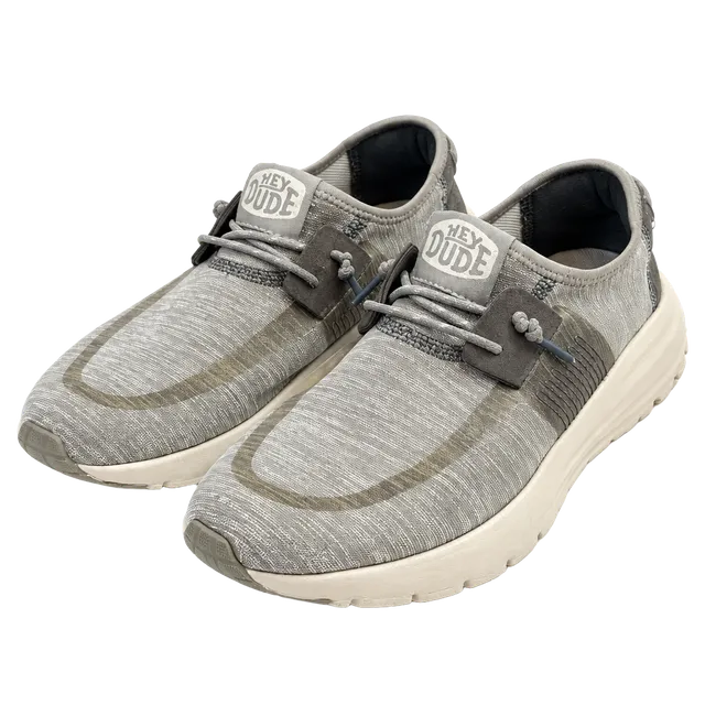 Hey Dude Women's Sirocco Slip On Shoes Size 9 Gorpcore Normcore Minimalist Athleisure Heritage Heather Gray Taupe Suede Bungee Lace Comfort