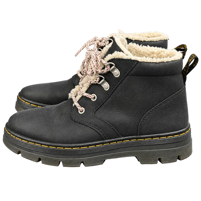 Dr. Martens Bonny W Faux Fur Lined Boots Size 8 Black Leather