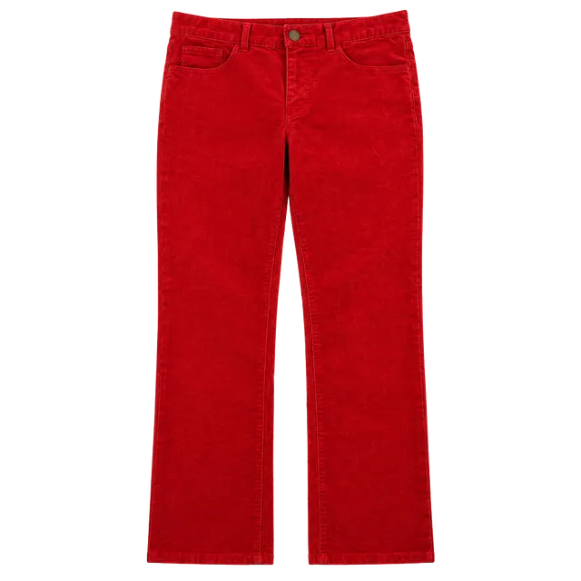 Chaps Corduroy Pants Size 8 Red Straight Leg Cotton Elastane