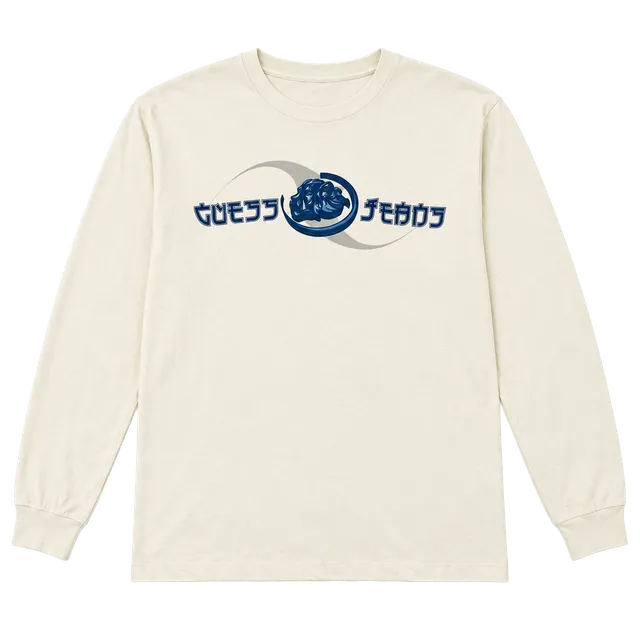 Guess U.S.A. Long Sleeve Graphic T-Shirt Size M Off White