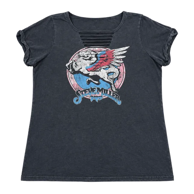 Steve Miller Band Distressed Graphic T-Shirt Black