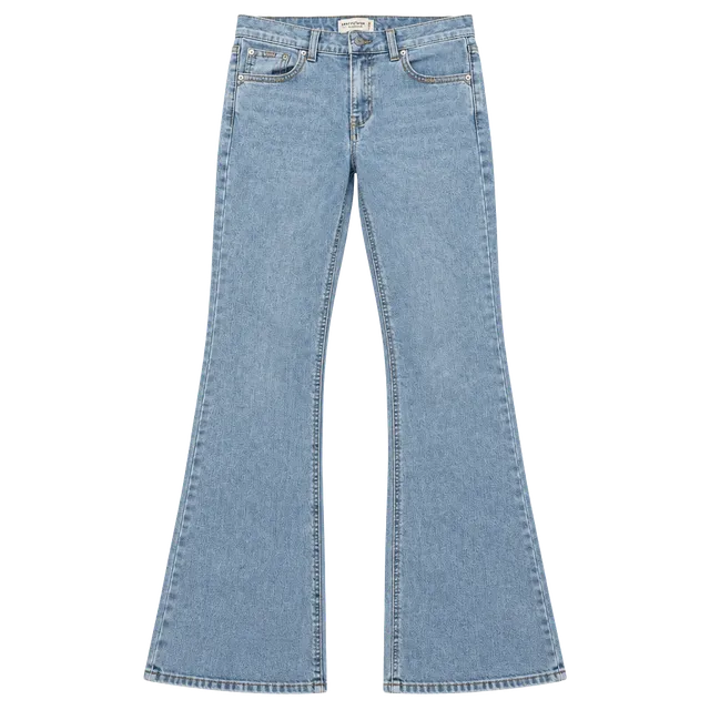 Vanilla Star Flare Jeans Size 25 Light Wash Y2K Embellished Pocket Raw Hem