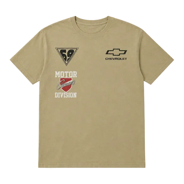 Chemistry Chevrolet Camaro Graphic T-Shirt Size M Tan Cotton